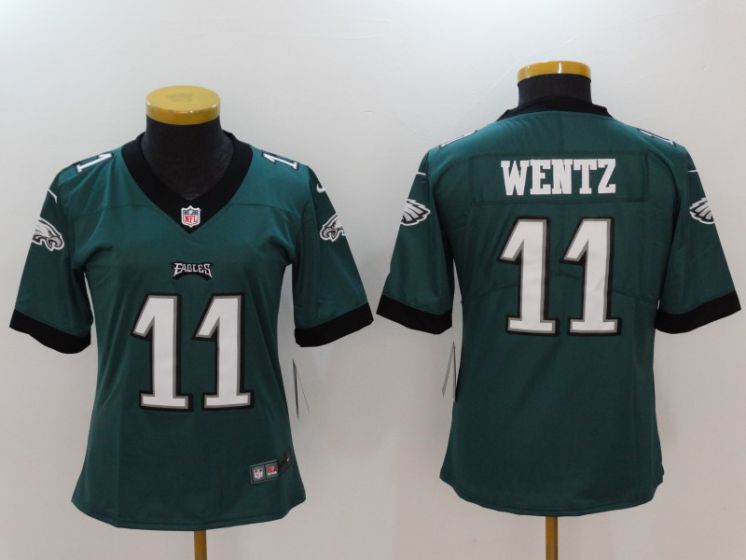Women Philadelphia Eagles #11 Wentz Green Nike Vapor Untouchable Limited NFL Jerseys->new york giants->NFL Jersey
